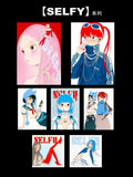 《Fufu X SELFY》Art Postcard｜Dreamy Girl Illustration Indie Aesthetic Greeting Card, Healing Art Stationery