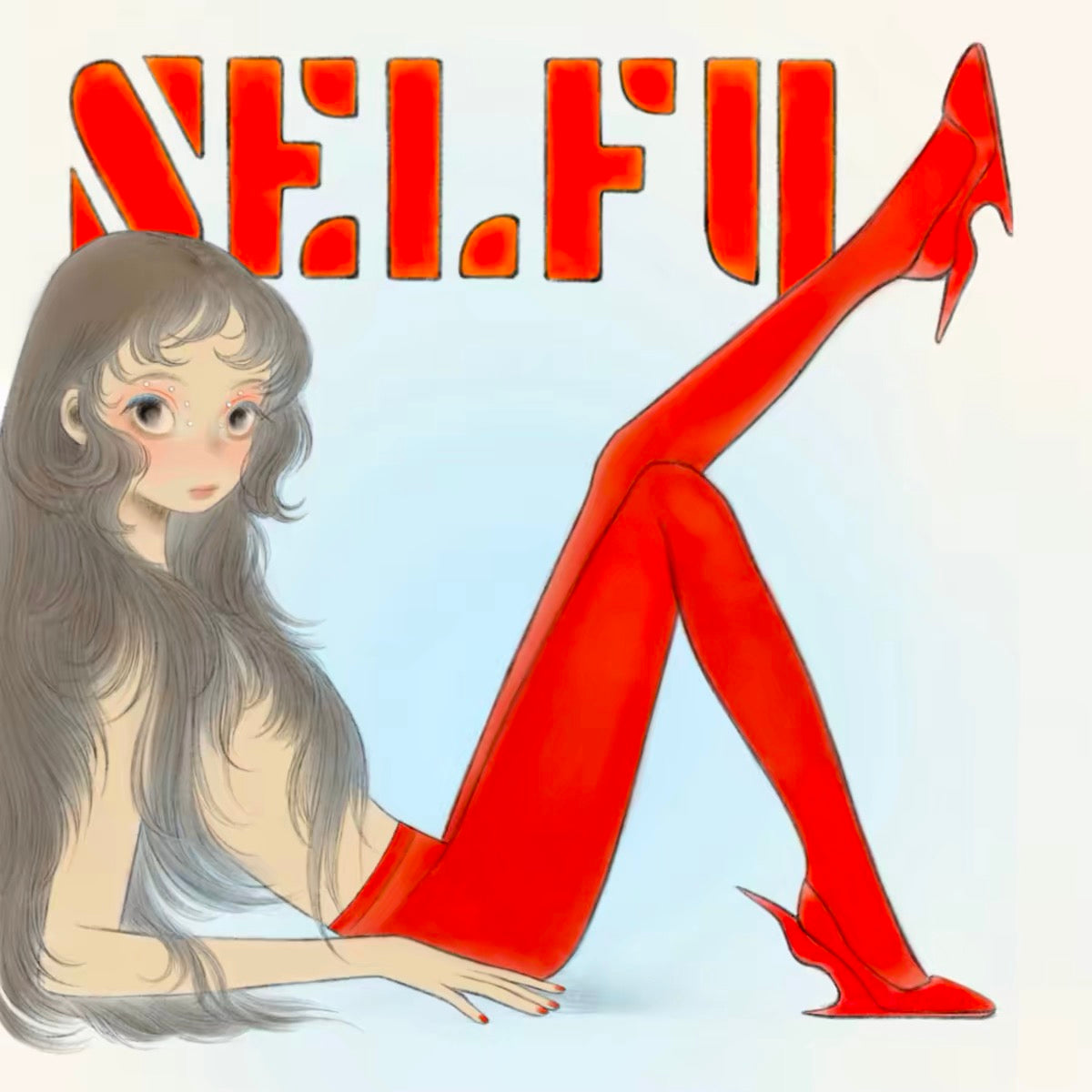 《Fufu X SELFY》Art Postcard｜Dreamy Girl Illustration Indie Aesthetic Greeting Card, Healing Art Stationery