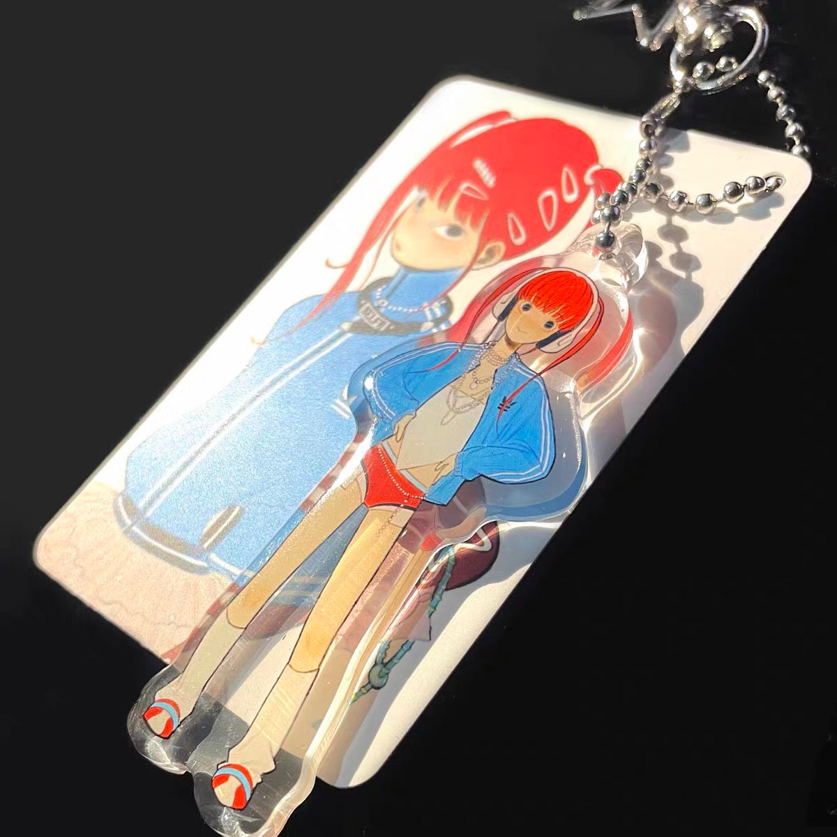 《FufuX 》Anime Girl Acrylic Keychain | Drip Glaze Charm Bag Pendant, Double-sided Matte Finish