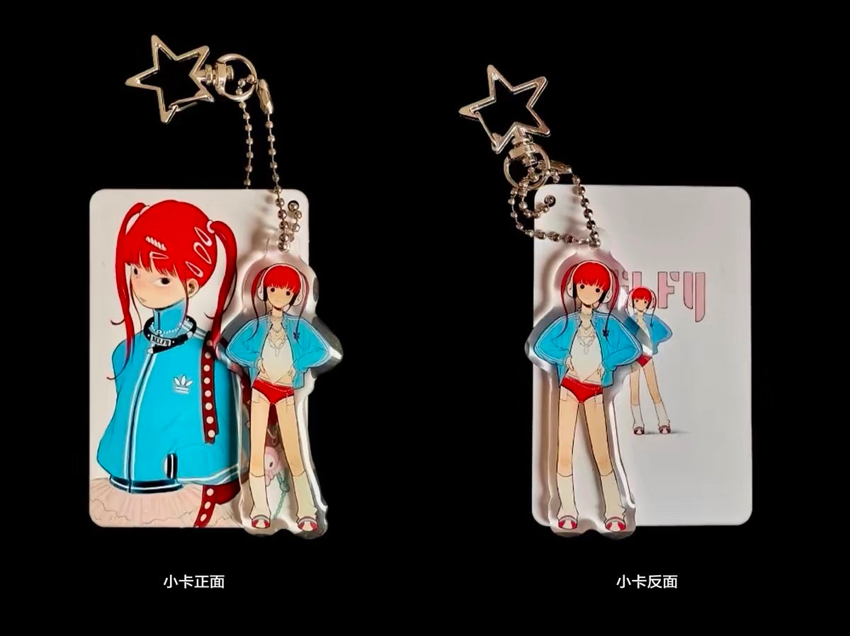 《FufuX 》Anime Girl Acrylic Keychain | Drip Glaze Charm Bag Pendant, Double-sided Matte Finish